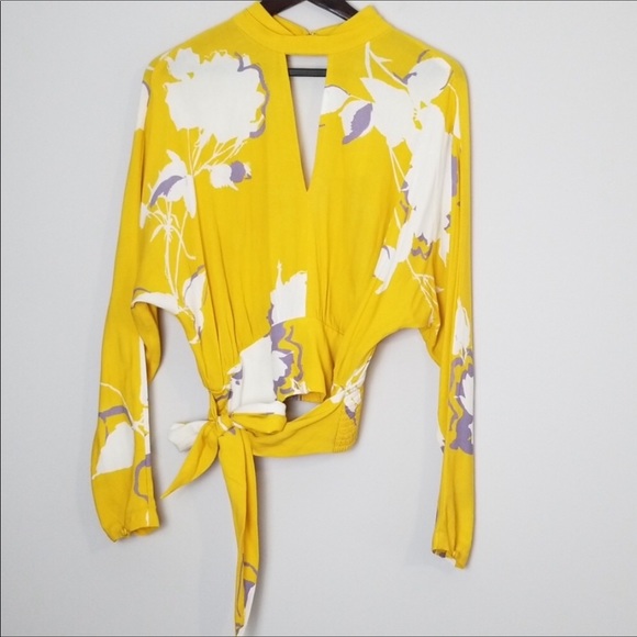 Free People Say You Love Me Keyhole Tie Blouse - Picture 4 of 8